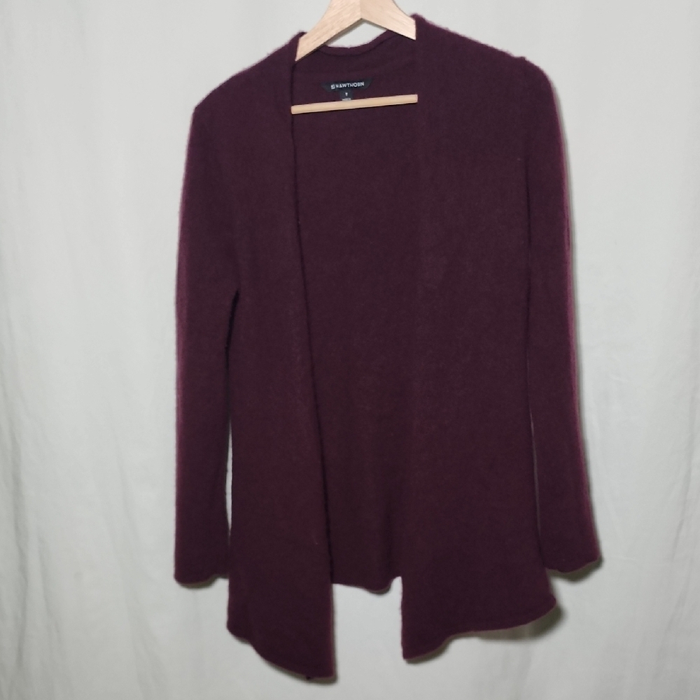 41 Hawthorn Plum Open-Front Knit Cardigan